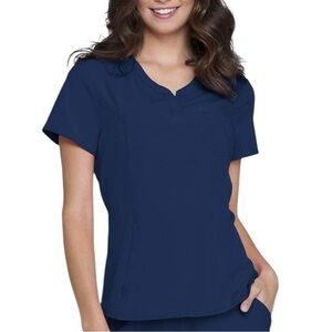 HeartSoul Break On Through Women’s Navy Blue Scrub Top V-Neck Style HS710 Medium
